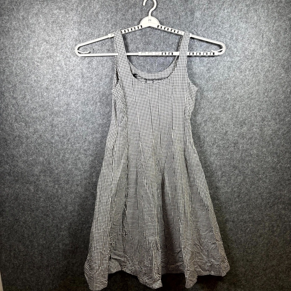 A New Day Dress Womens 8 White Gingham Fit & Flare Pleated Cocktail NEW NWT!